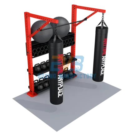 Storage Rack with boxing bags stand