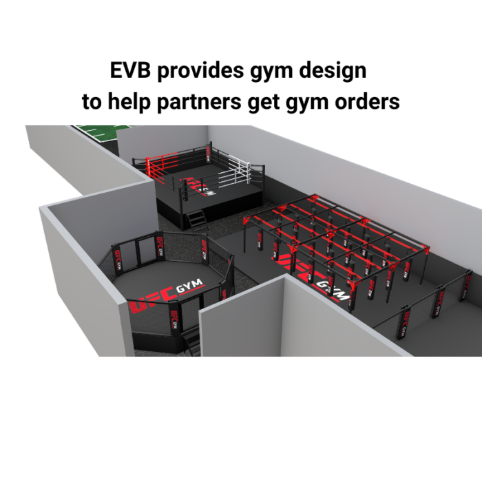 EVB propose un design de salle de sport pour aider ses partenaires à obtenir des commandes de salles de sport