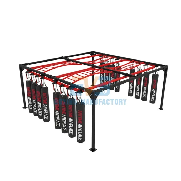 Modular station punching bag rail