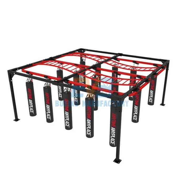 Modular station punching bag rail