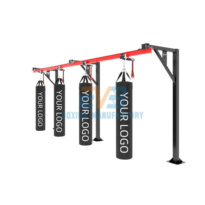 Standing punching bag track system