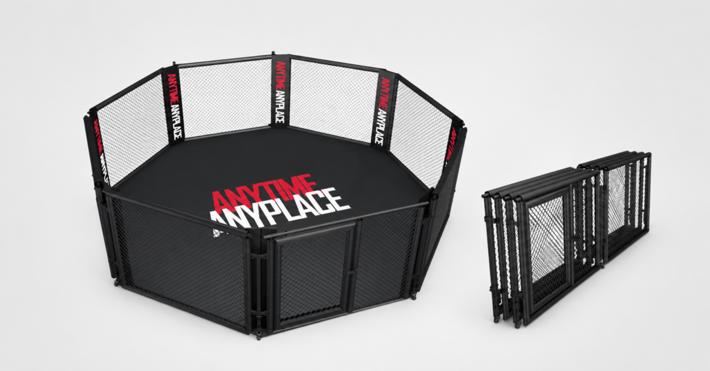 foldable MMA cage with padded panels