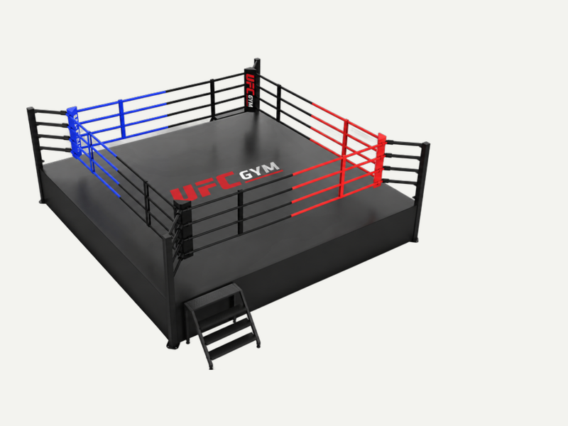 Raised-platform boxing ring