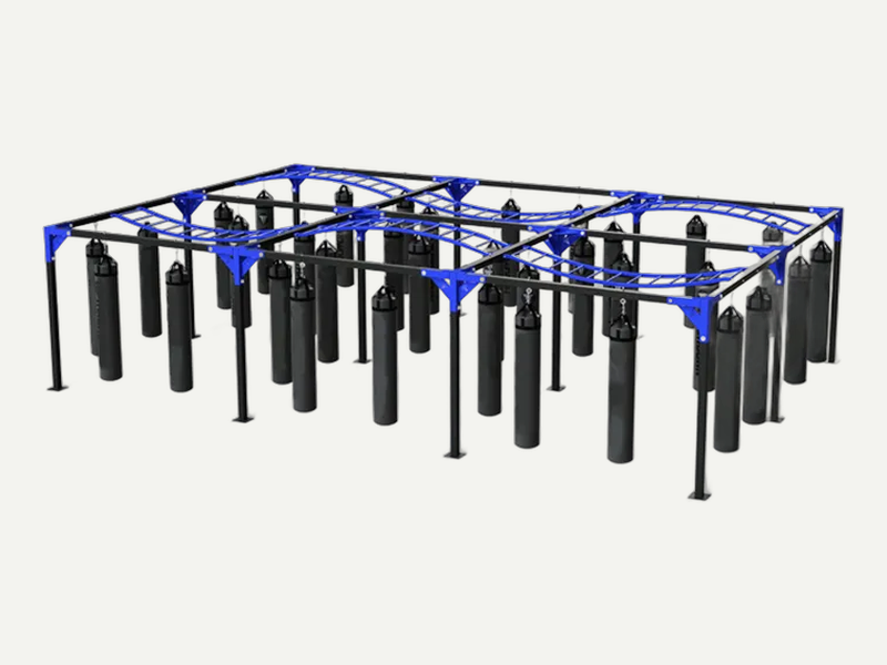 Multi-station punching bag rack