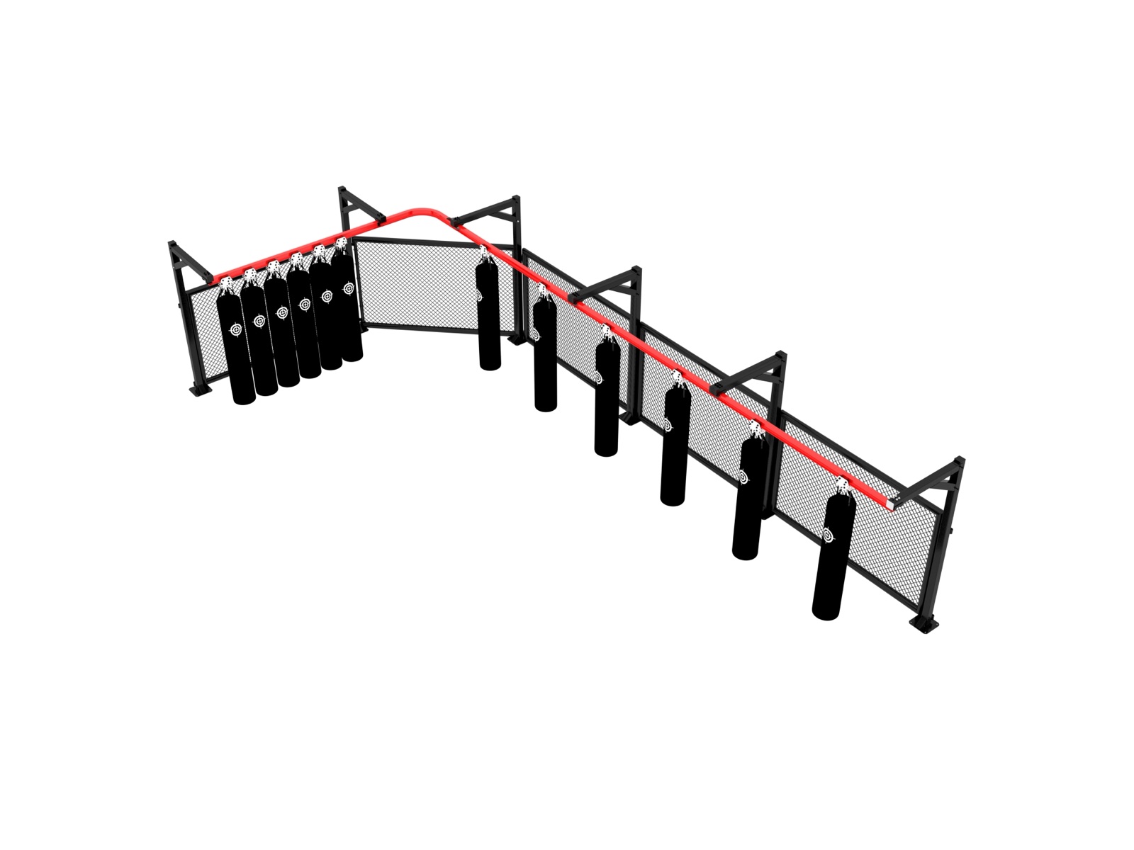 Multi-station punching bag rack system