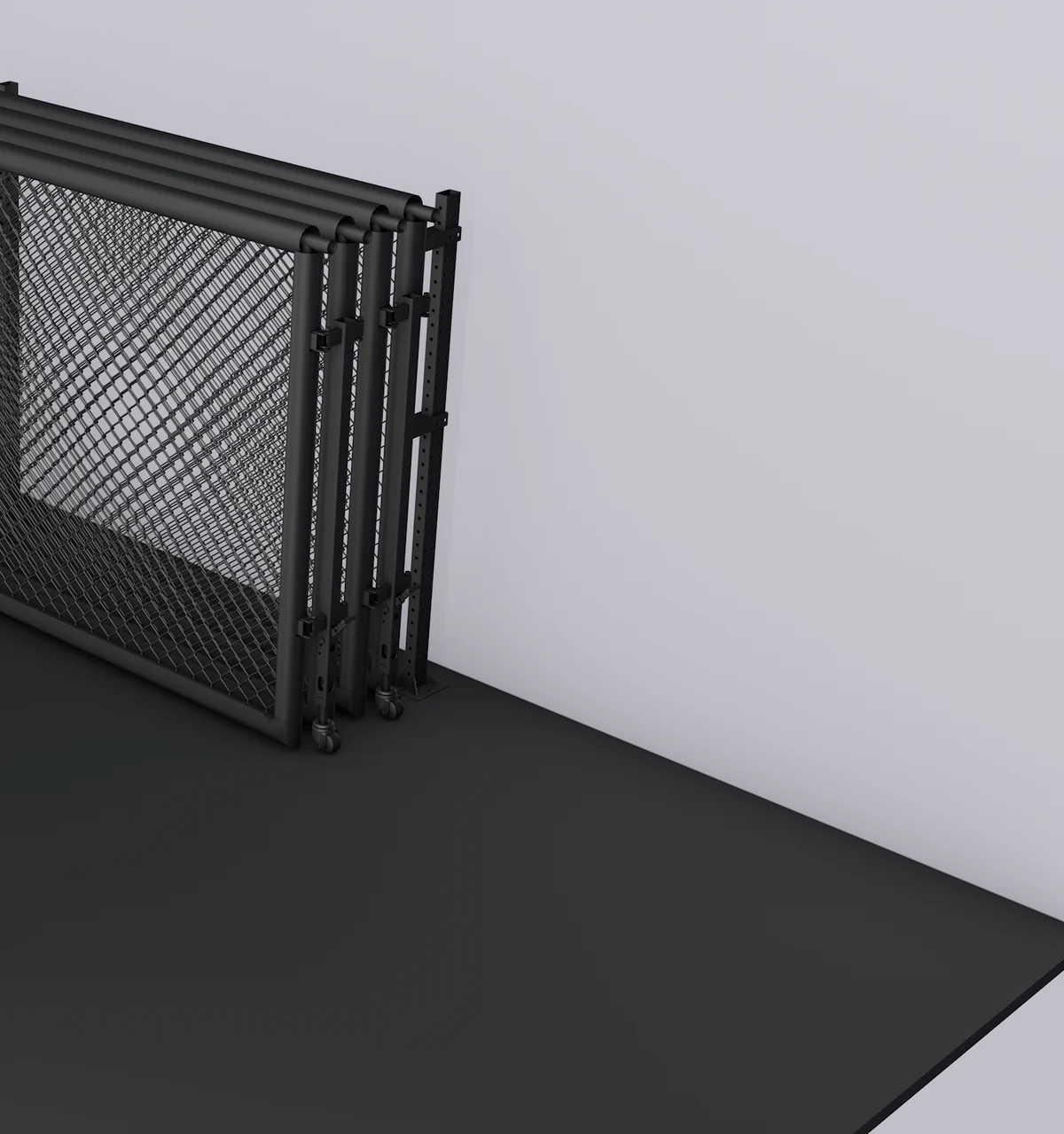 Foldable Collapsible MMA Cage 4m 5m 6m for Gym Training & Commercial Use 3 Heavy-duty locking hinge mechanism on EVB foldable MMA cage