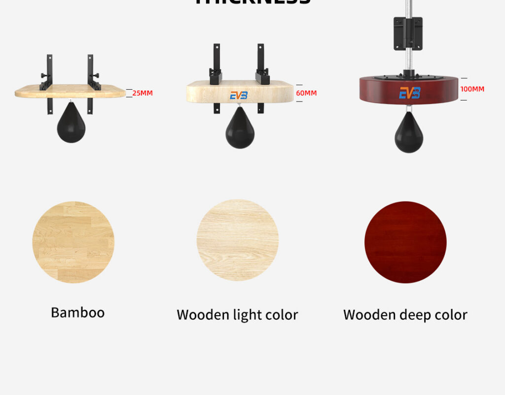 Speed bag platform thickness options 25 mm, 60 mm and 100 mm